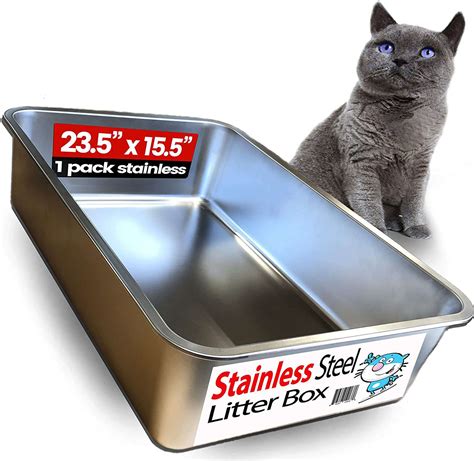 stainless steel litter box cheap|extra large stainless steel cat litter box.